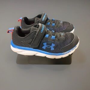 Under Armour UA Kids 3Y Black Sneakers with Blue/Red Highlights